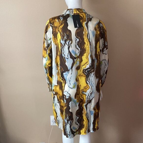 NWT- Fashion Nova Satin Shirt Dress - Size 1X - Picture 15 of 17